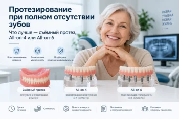 Сравнение съёмного протеза, All-on-4 и All-on-6 при выборе протезирования для пожилого пациента
