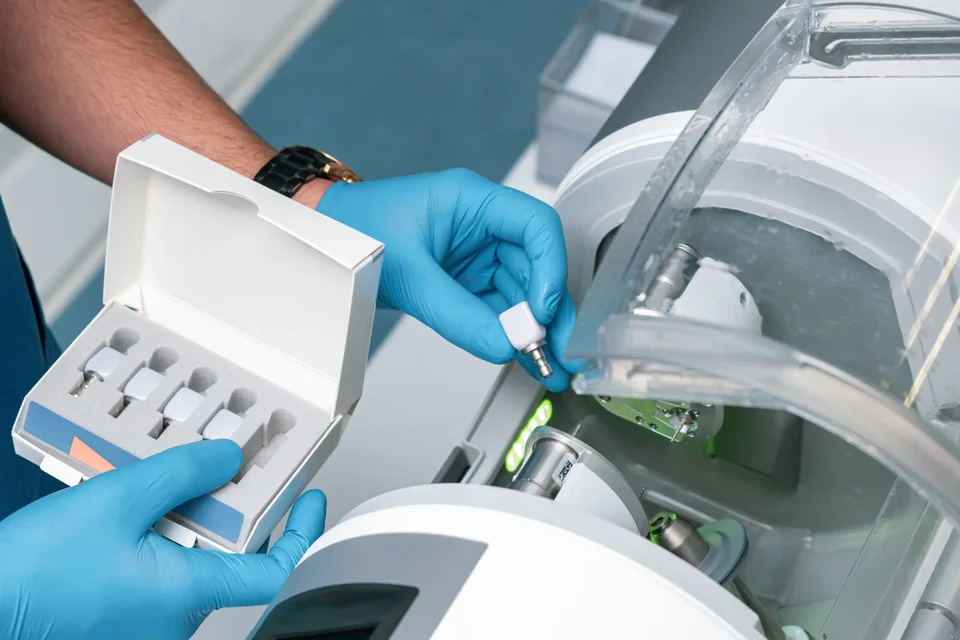 Стоматологический компьютеризированный станок Cerec. Современная цифровая зуботехническая лаборатория для фрезерования протезов и коронок